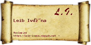 Leib Ivána névjegykártya